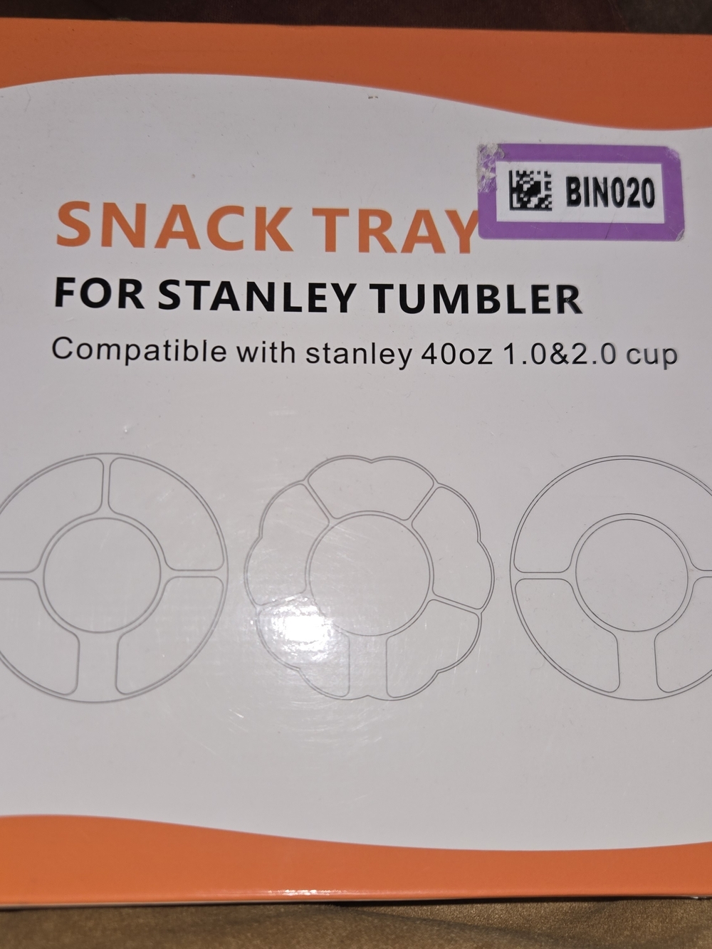 Stanley Tumbler Pink Snack Tray For 40oz 1.0 & 2.0 Cup New In‎ Box